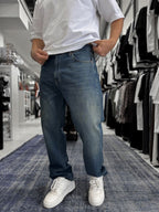 Dark Blue Acid Wash Baggy Jeans GJ-