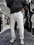 White Basic Baggy Jeans GJ-17156