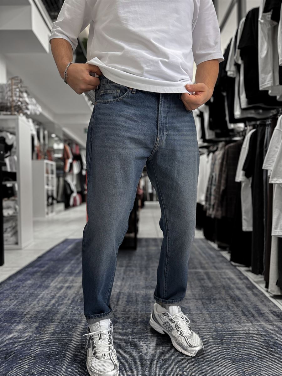 Dark Blue Washed Effect Boyfriend GJ-17154-53