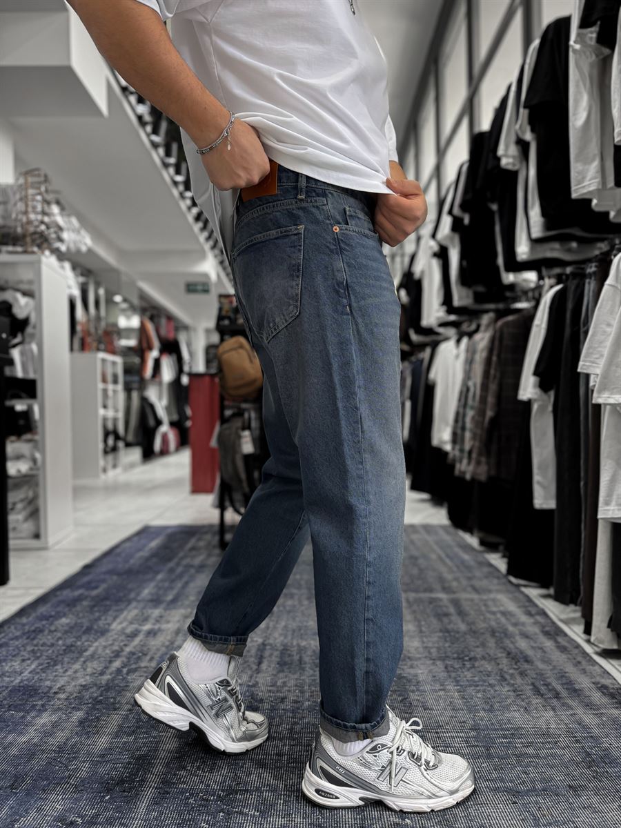 Dark Blue Washed Effect Boyfriend GJ-17154-53
