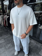 White Basic Modal Fabric Oversize T-Shirt BY-0002