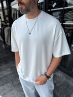 White Basic Modal Fabric Oversize T-Shirt BY-0002