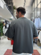 Khaki Basic Modal Fabric Oversize T-Shirt BY-0002