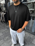 Black Basic Modal Fabric Oversize T-Shirt BY-0002