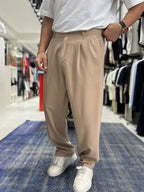 Beige Double Pleated Baggy Pants ES-80-26