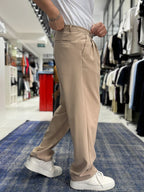 Beige Double Pleated Baggy Pants ES-80-26