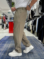 Khaki Double Pleated Baggy Pants ES-80-26