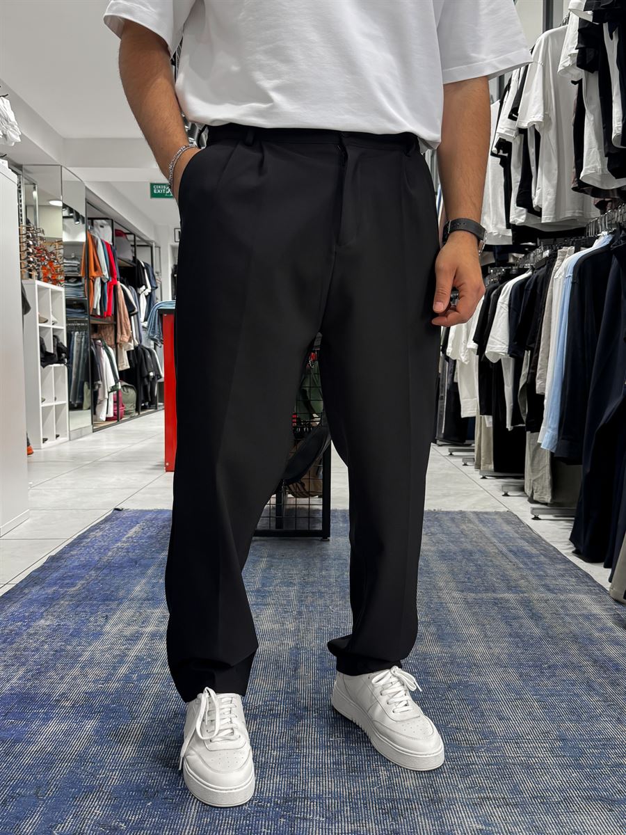 Black Double Pleated Baggy Pants ES-80-26