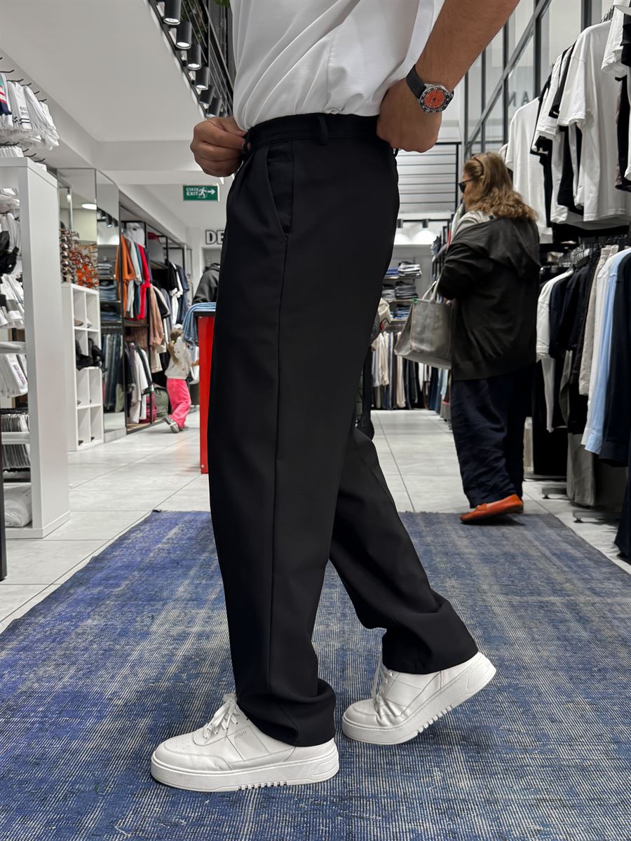 Black Double Pleated Baggy Pants ES-80-26
