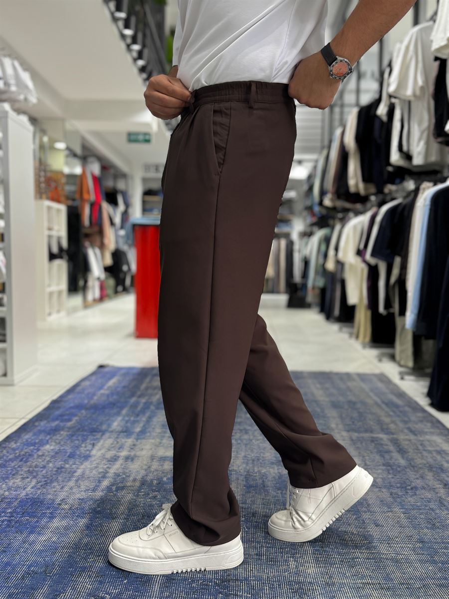 Coffee Double Pleated Baggy Pants ES-80-26