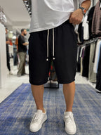 Black Muslin Fabric Shorts TW-1117