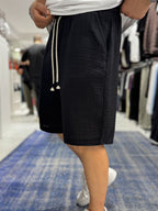 Black Muslin Fabric Shorts TW-1117