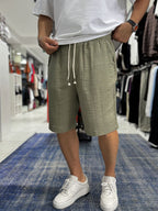 Green Muslin Fabric Shorts TW-1117