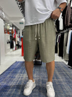 Green Muslin Fabric Shorts TW-1117