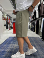 Green Muslin Fabric Shorts TW-1117