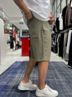 Green Muslin Fabric Shorts TW-1117