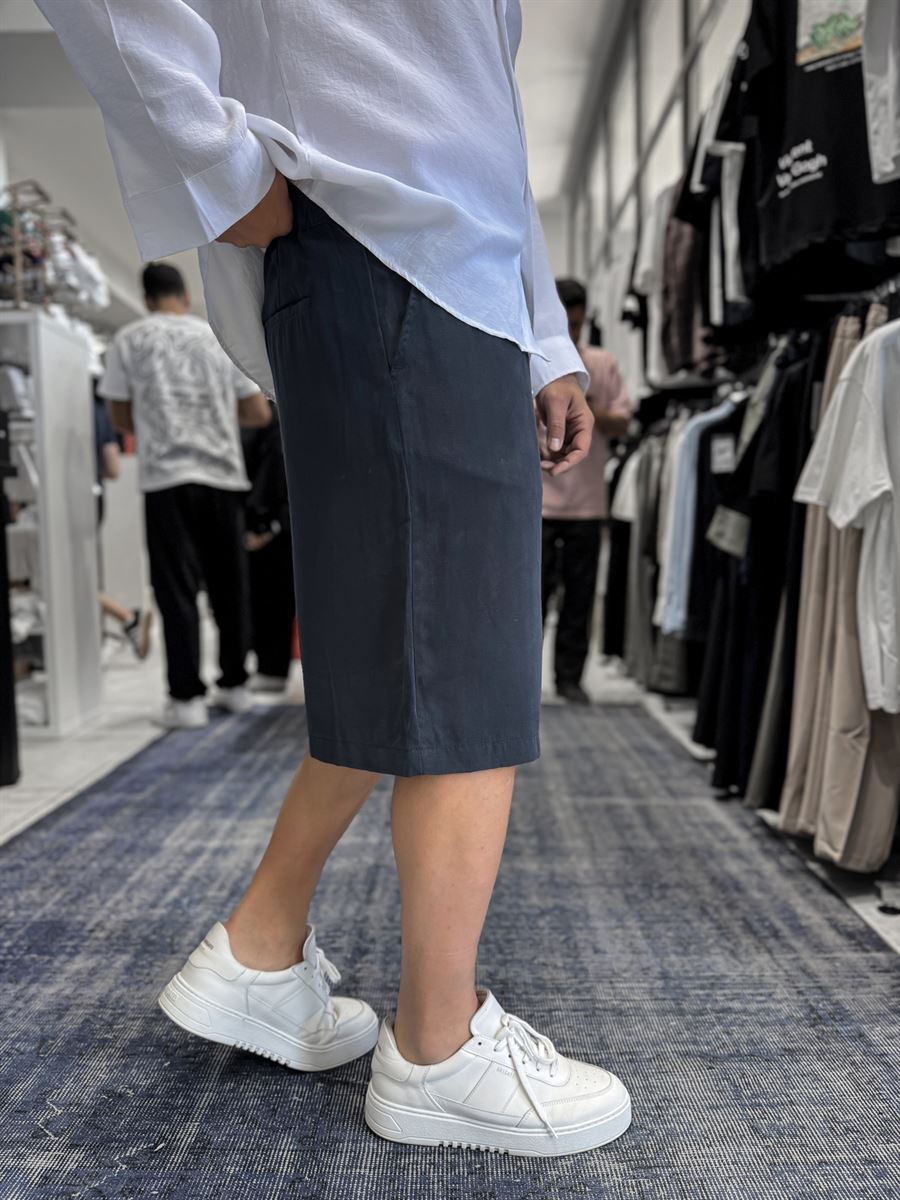 Black Washed Tencel Fabric Shorts TW-1082