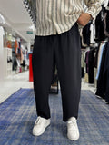 Black Tencel Fabric Slim Loose Fit Trousers JJ-204
