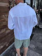 White Basic Tencel Oversize Shirt JJ-171