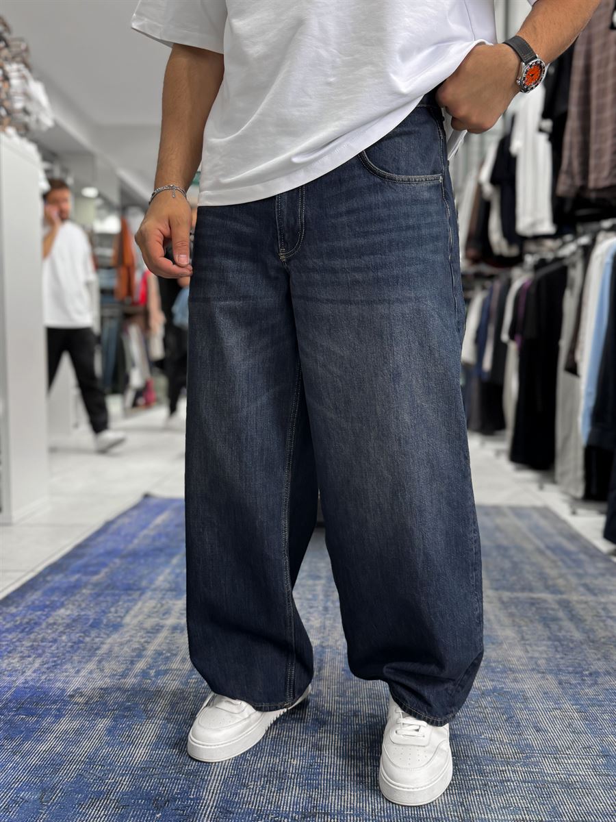 Navy Washed Extra Baggy Jeans GJ-17170/17178