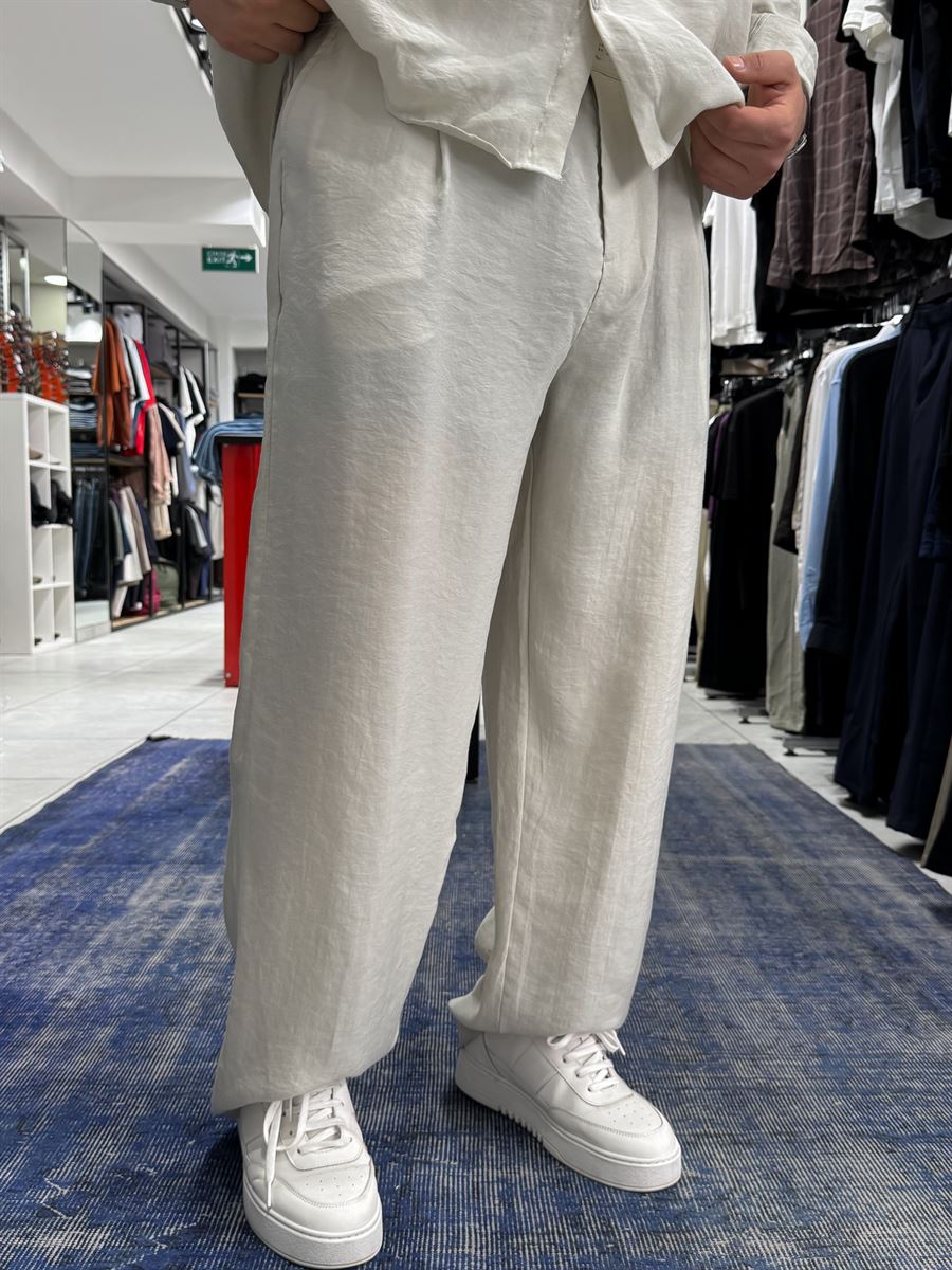 Stone Pleated Tencel Baggy Pants TW-1177