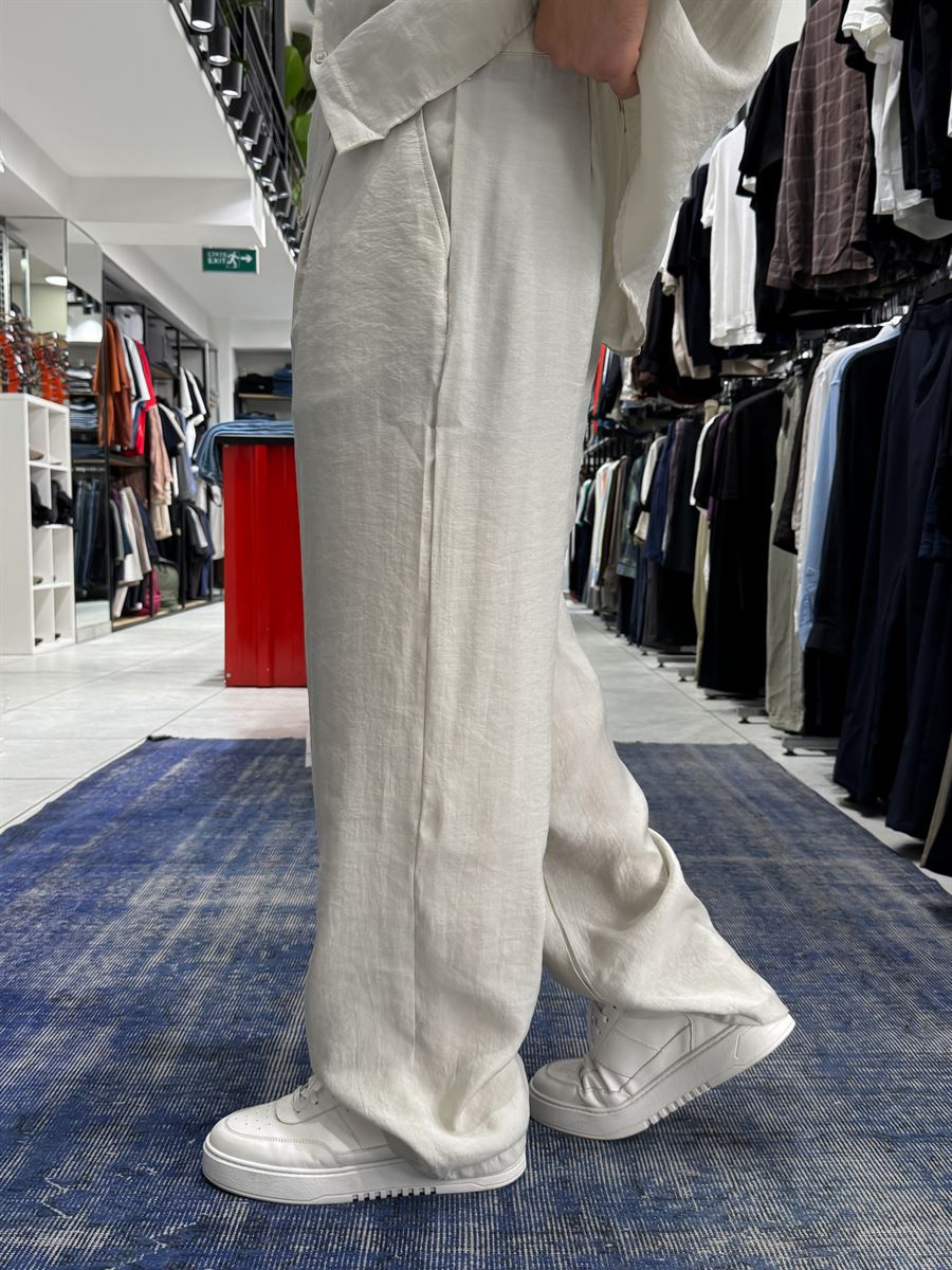Stone Pleated Tencel Baggy Pants TW-1177