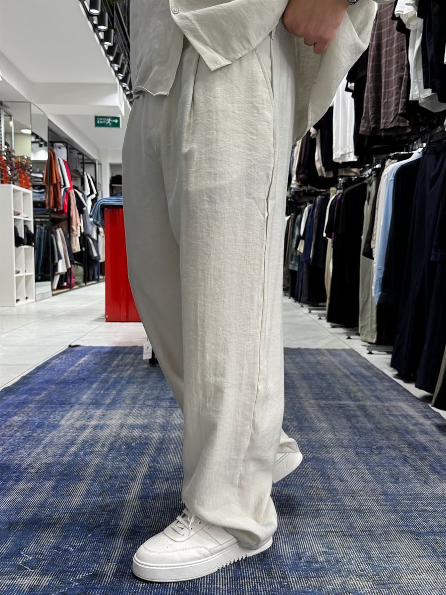 Stone Pleated Tencel Baggy Pants TW-1177