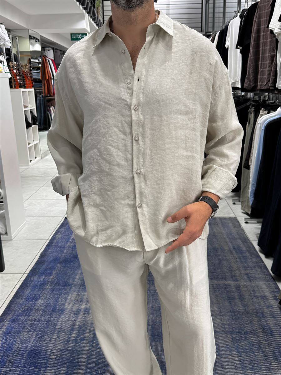 Stone Tencel Fabric Oversize Shirt TW-1176