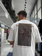 White Wolf Embroidered Oversize T-Shirt SW-5158