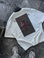 White Wolf Embroidered Oversize T-Shirt SW-5158