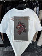White Wolf Embroidered Oversize T-Shirt SW-5158