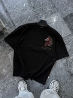 Black Wolf Embroidered Oversize T-Shirt SW-5158