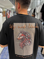 Black Wolf Embroidered Oversize T-Shirt SW-5158