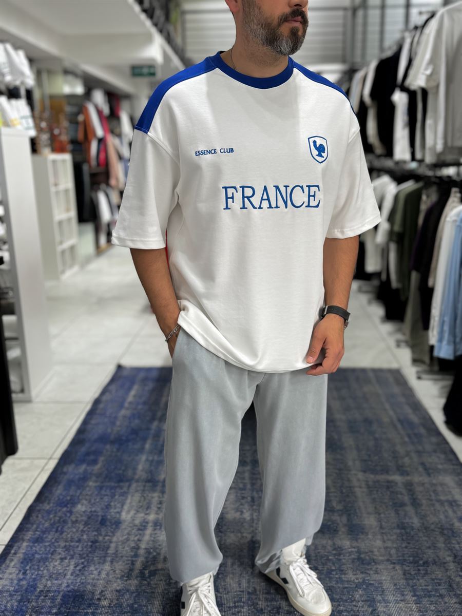 White France Embroidered Oversize T-shirt ES-71-120