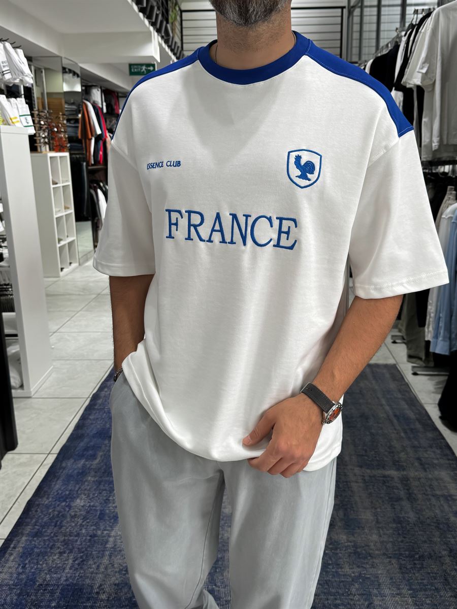 White France Embroidered Oversize T-shirt ES-71-120