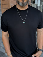 Black Modal Fabric Lycra Slim Fit T-Shirt BY