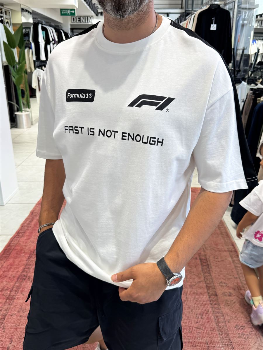 White Fast Printed Oversize T-Shirt PM-0028