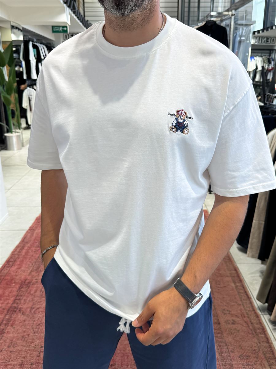 White Bear Embroidered Oversize T-Shirt PM-0029