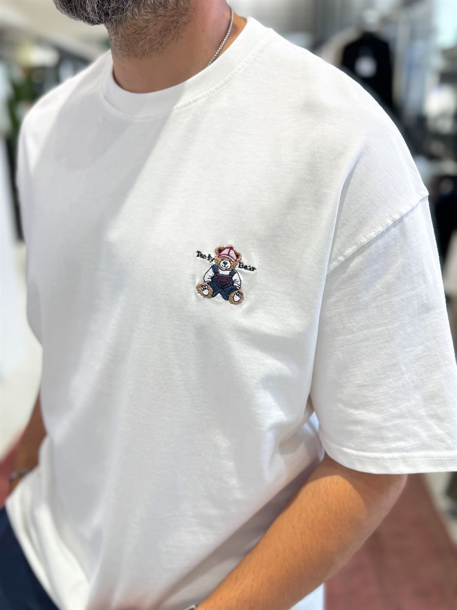 White Bear Embroidered Oversize T-Shirt PM-0029
