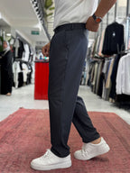 Anthracite Pleated Slim Trousers TW-1002