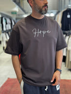 Coffee Hope Carpet Patchwork Oversize T-Shirt SW-5064