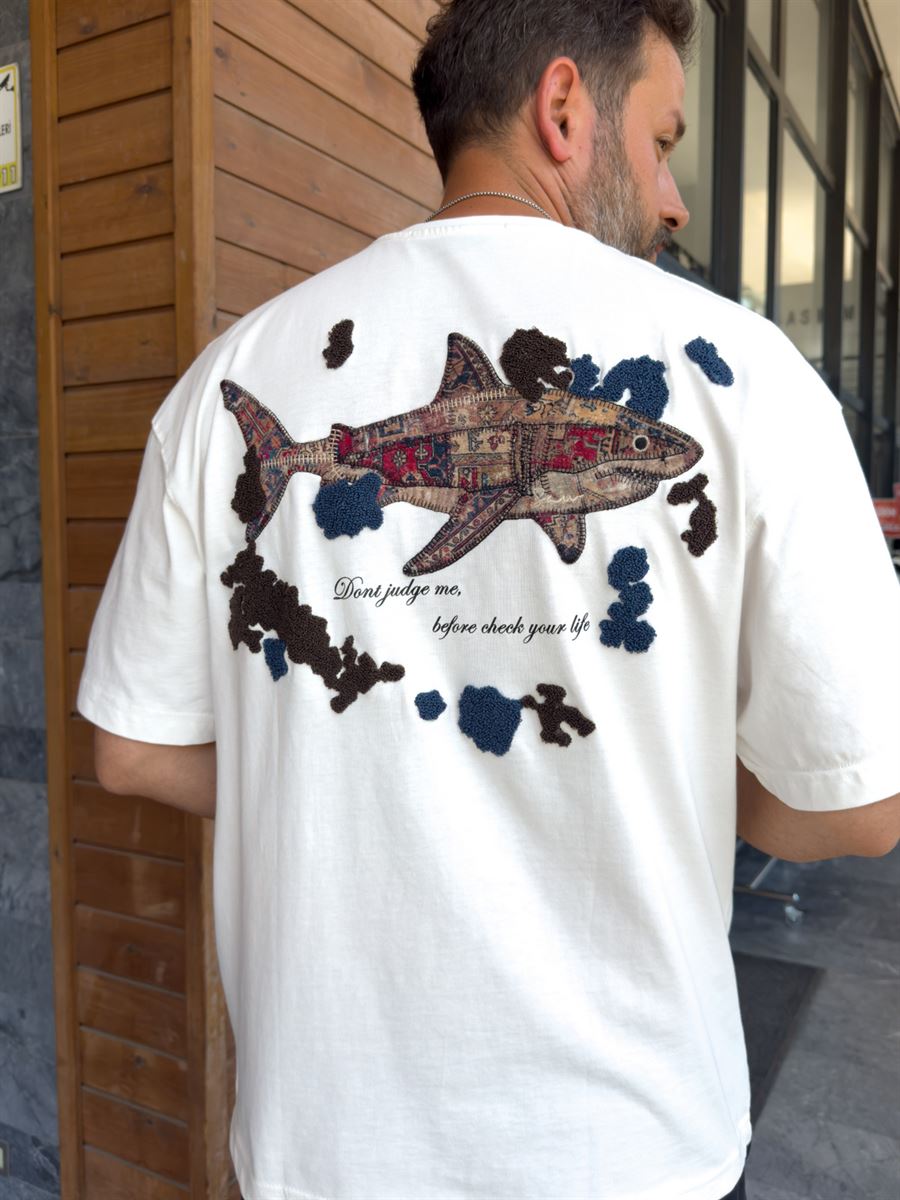 White Shark Patchwork Oversize T-Shirt SW-5169