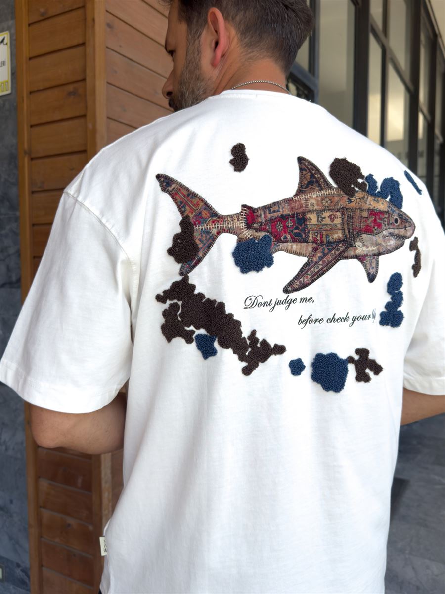 White Shark Patchwork Oversize T-Shirt SW-5169