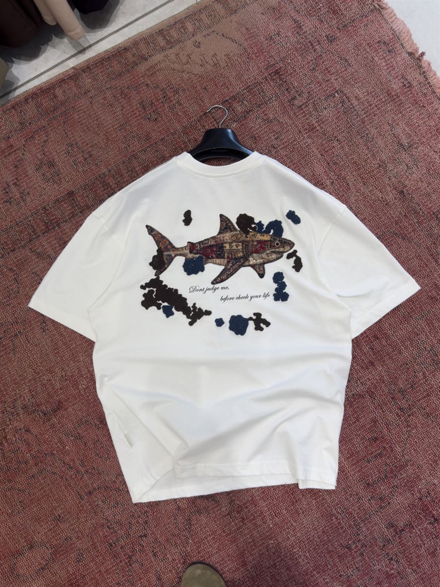 White Shark Patchwork Oversize T-Shirt SW-5169