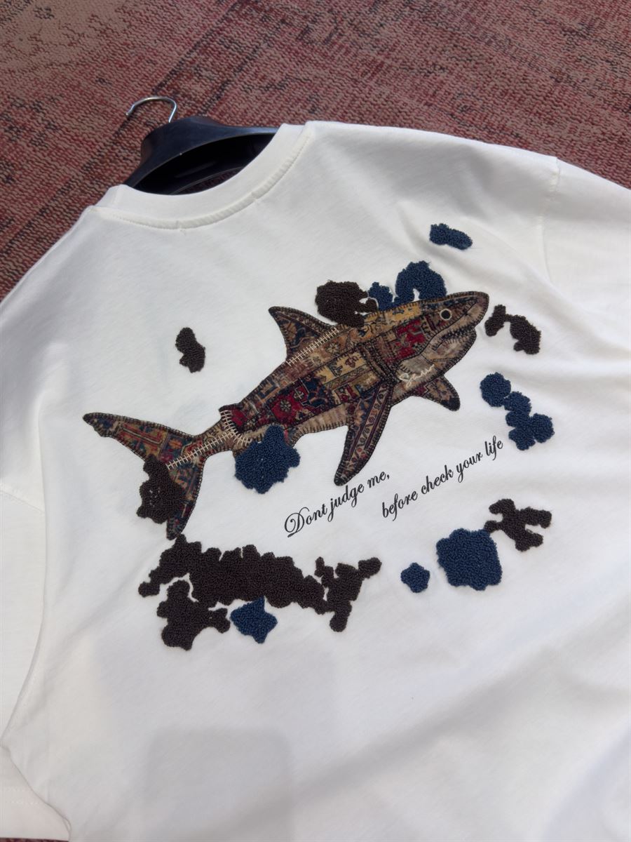 White Shark Patchwork Oversize T-Shirt SW-5169