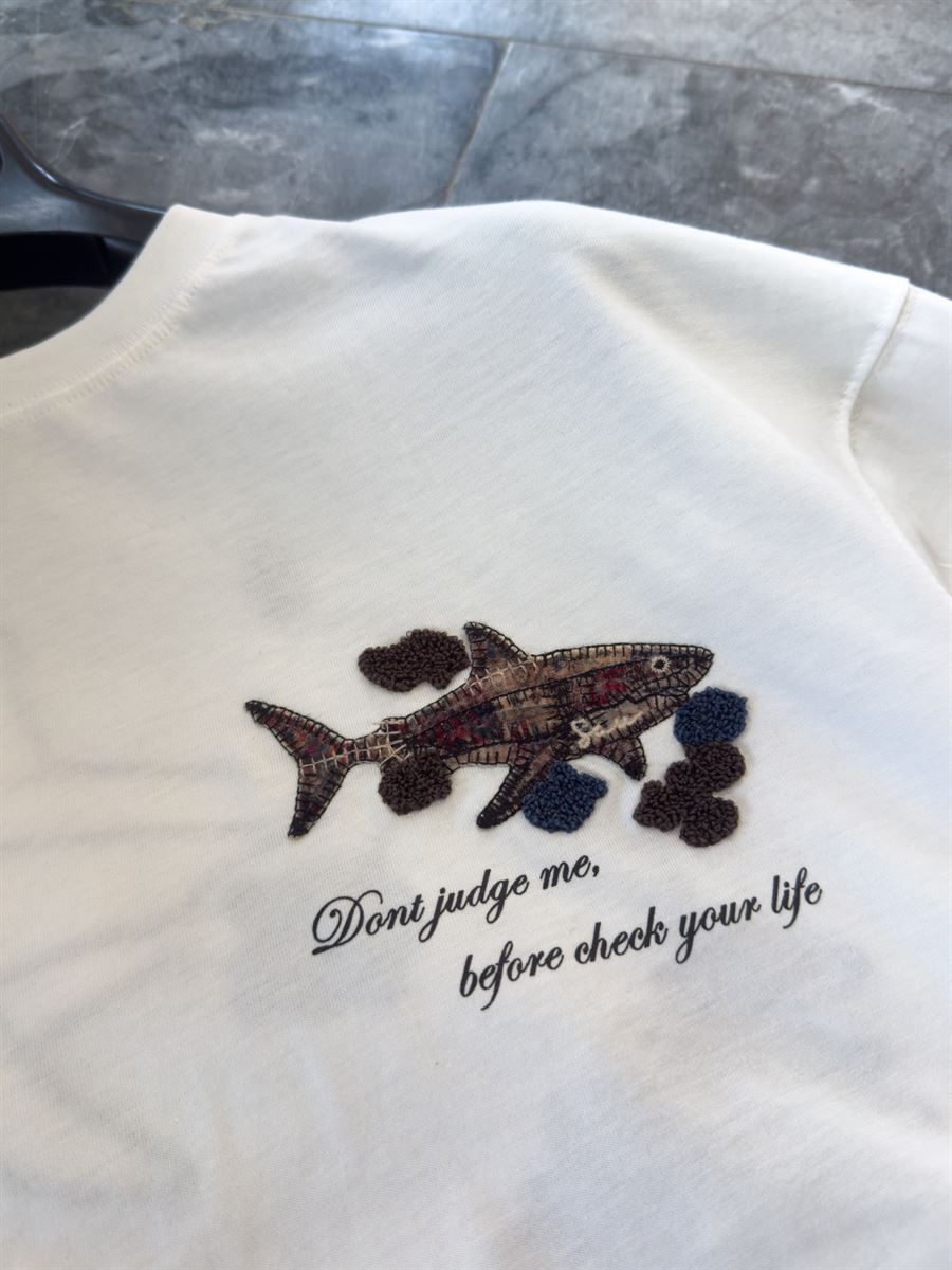 White Shark Patchwork Oversize T-Shirt SW-5169