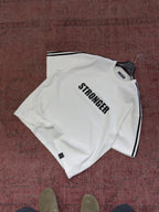 White Stronger Print Washed Boxy Fit T-Shirt ES-71-163