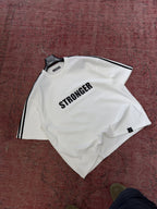 White Stronger Print Washed Boxy Fit T-Shirt ES-71-163