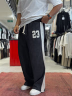 Black 23 Embroidered Straight Leg Sweatpants ES-80-44