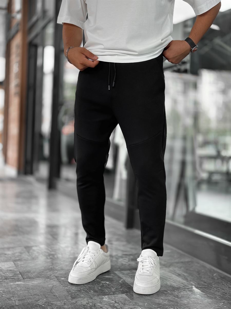 Black Basic Tracksuit with Side Zippers BY-0002